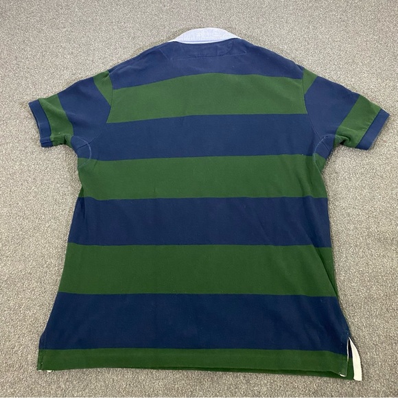 Vintage Polo Ralph Lauren Embroidered Striped Rugby Polo Shirt Size Large - Picture 6 of 7